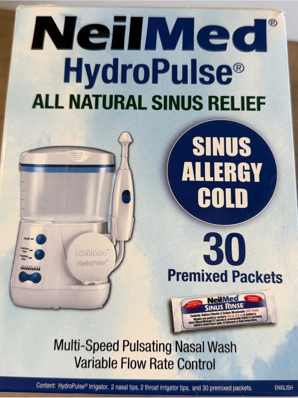 NeilMed Hydropulse Multi-Speed Pulsating Nasal Wash NO PREMIX PACKETS - Picture 4 of 8